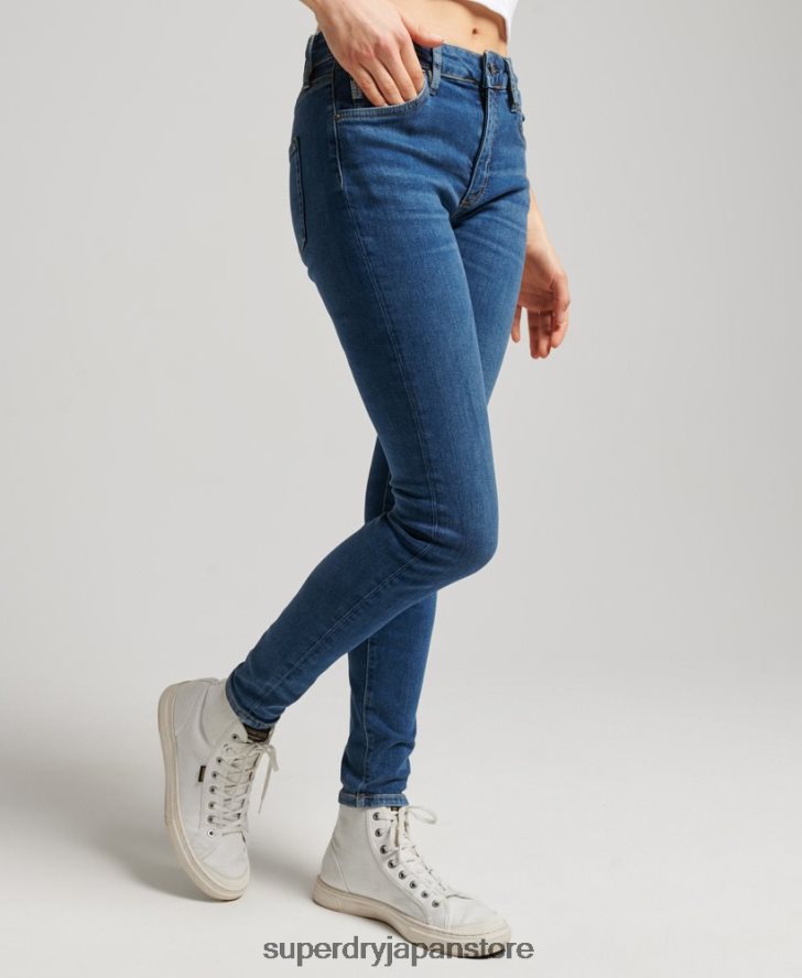 オーガニックコットン ヴィンテージ ミッドライズ スキニー ジーンズ 女性 Superdry 衣類 濃紺 2J62PZ3874