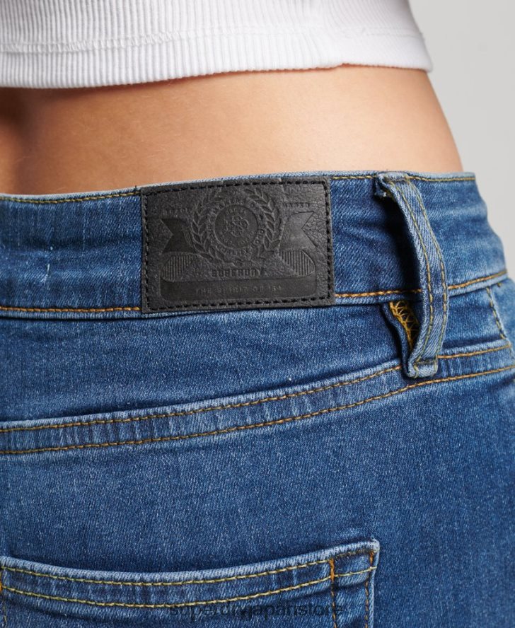 オーガニックコットン ヴィンテージ ミッドライズ スキニー ジーンズ 女性 Superdry 衣類 濃紺 2J62PZ3874