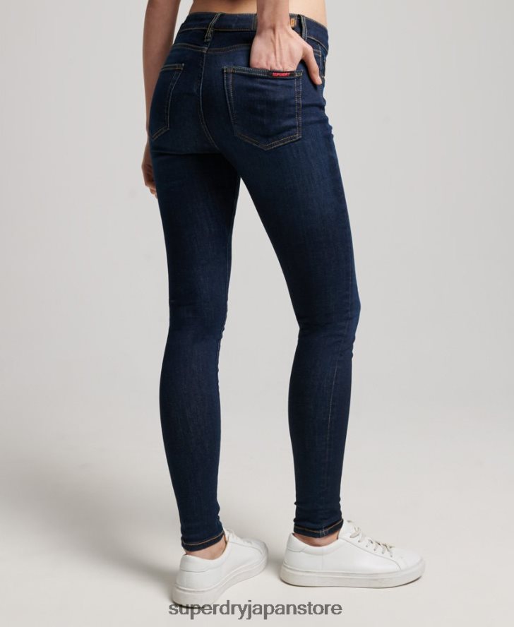 オーガニックコットン ヴィンテージ ミッドライズ スキニー ジーンズ 女性 Superdry 衣類 濃紺 2J62PZ3877