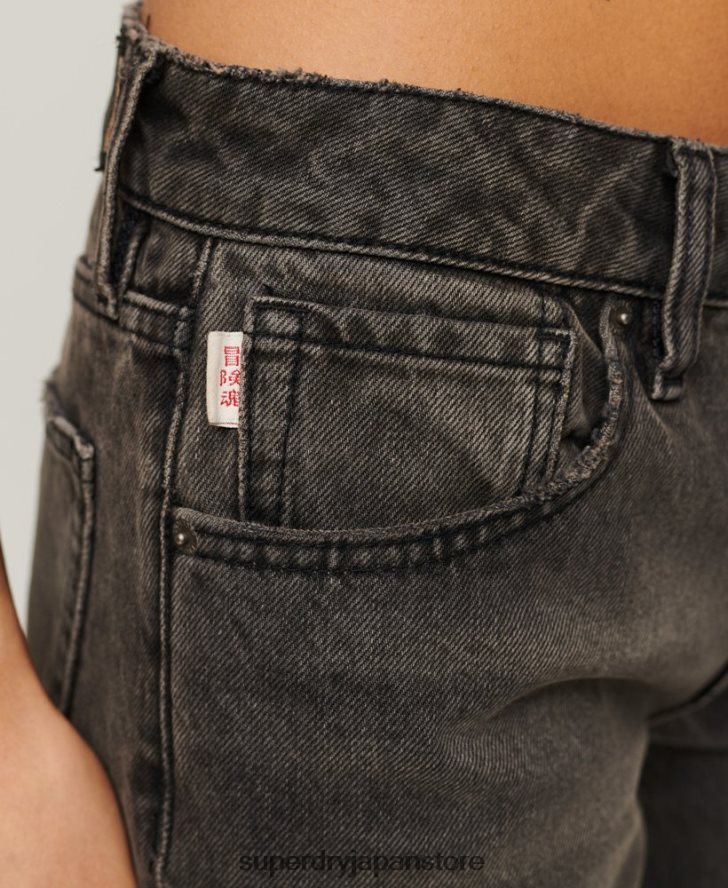 オーガニックコットン ワイドレッグジーンズ 女性 Superdry 衣類 グレー 2J62PZ3879