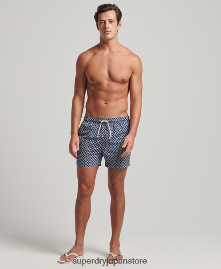 リサイクルスイムショーツ 男性 Superdry 衣類 海軍 2J62PZ387