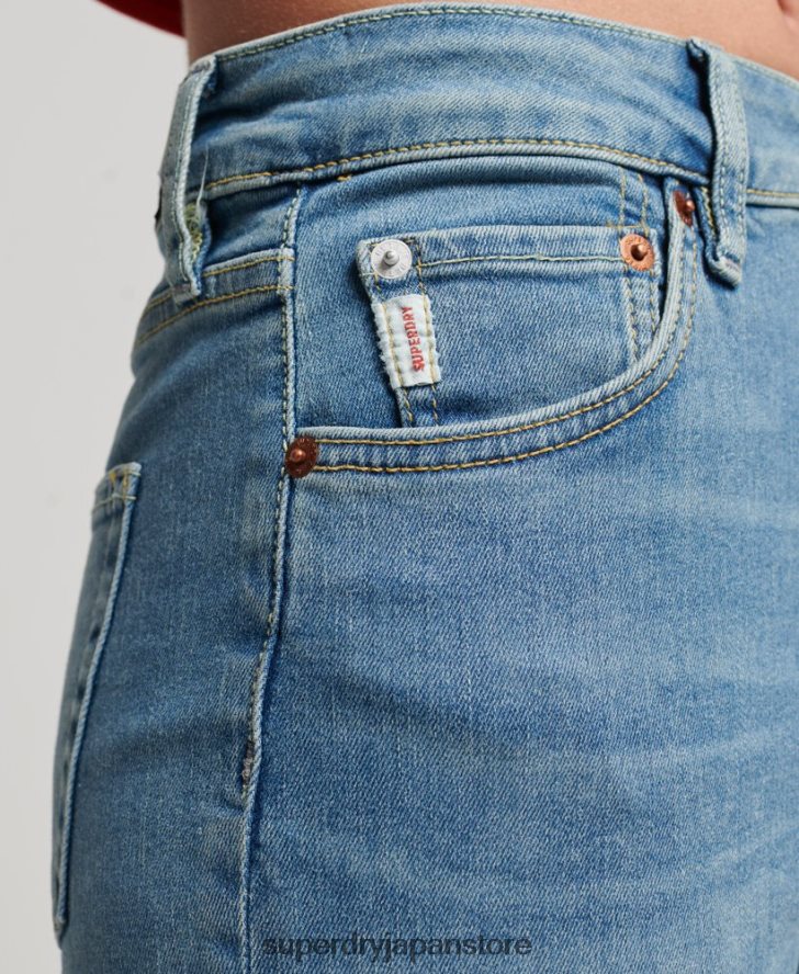 オーガニックコットン ハイライズ スキニーデニム ジーンズ 女性 Superdry 衣類 青 2J62PZ3880