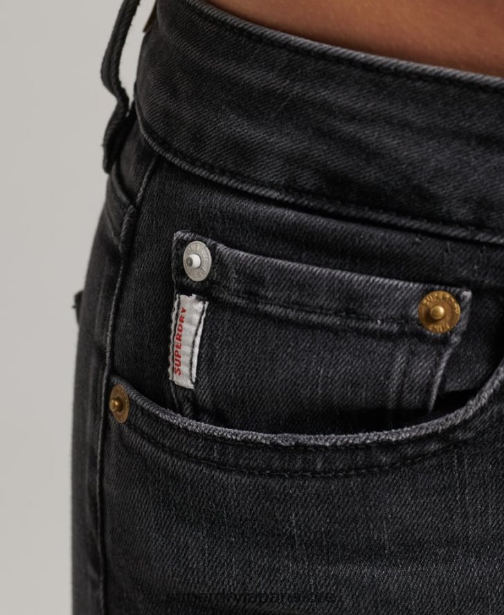 オーガニックコットン ハイライズ スキニーデニム ジーンズ 女性 Superdry 衣類 黒 2J62PZ3889