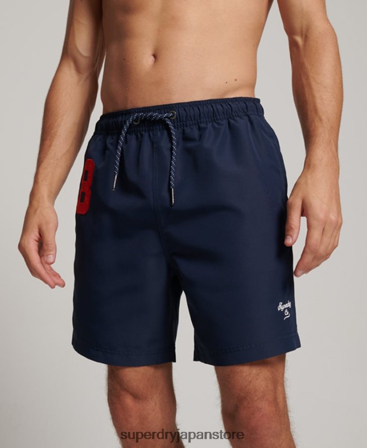 ポロリサイクルスイムショーツ 男性 Superdry 衣類 海軍 2J62PZ389