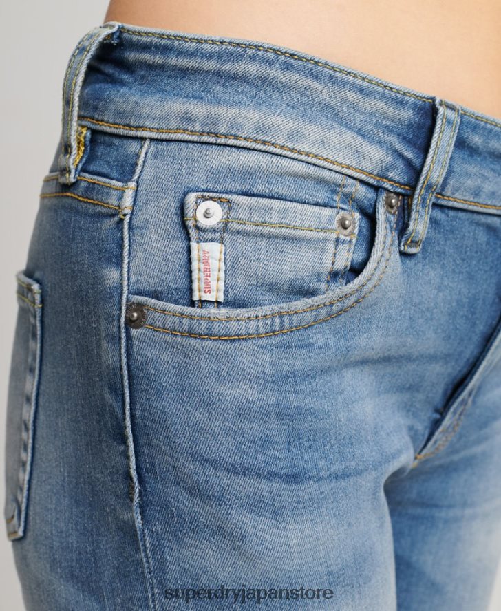 オーガニックコットン ヴィンテージ ミッドライズ スキニー ジーンズ 女性 Superdry 衣類 濃紺 2J62PZ3890