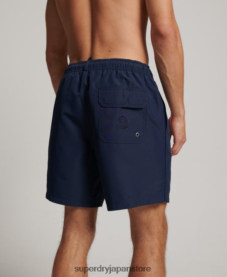 ポロリサイクルスイムショーツ 男性 Superdry 衣類 海軍 2J62PZ389