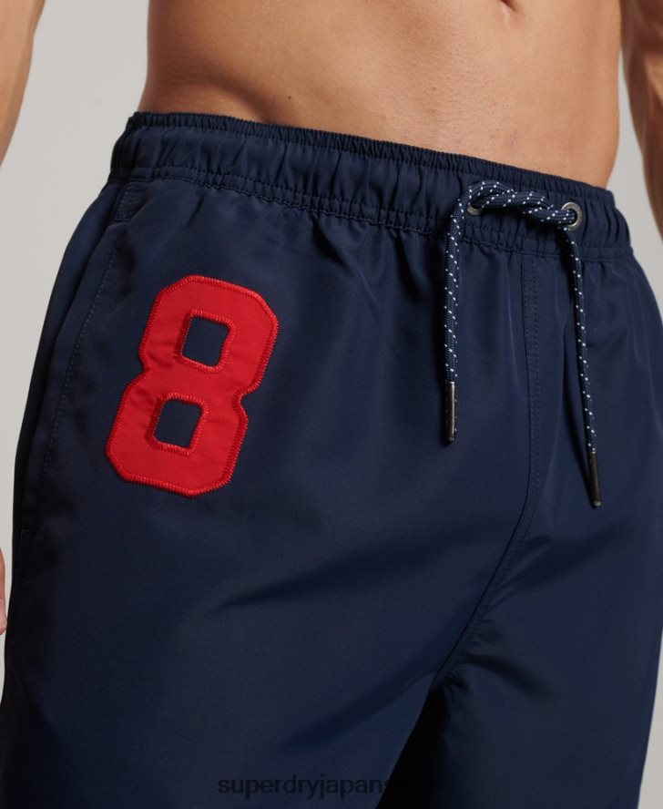 ポロリサイクルスイムショーツ 男性 Superdry 衣類 海軍 2J62PZ389
