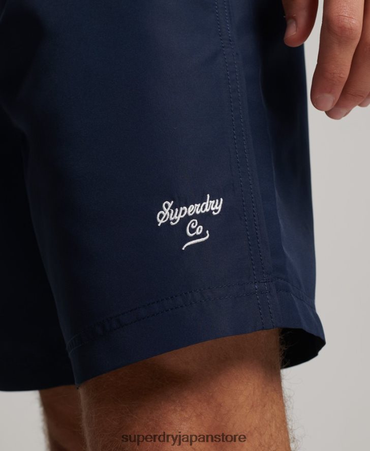 ポロリサイクルスイムショーツ 男性 Superdry 衣類 海軍 2J62PZ389