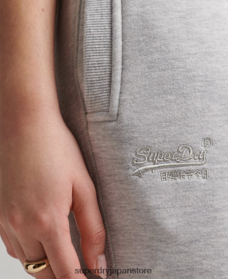 オーガニックコットン ヴィンテージロゴ刺繍ジョガーパンツ 女性 Superdry 衣類 ライトグレー 2J62PZ3915