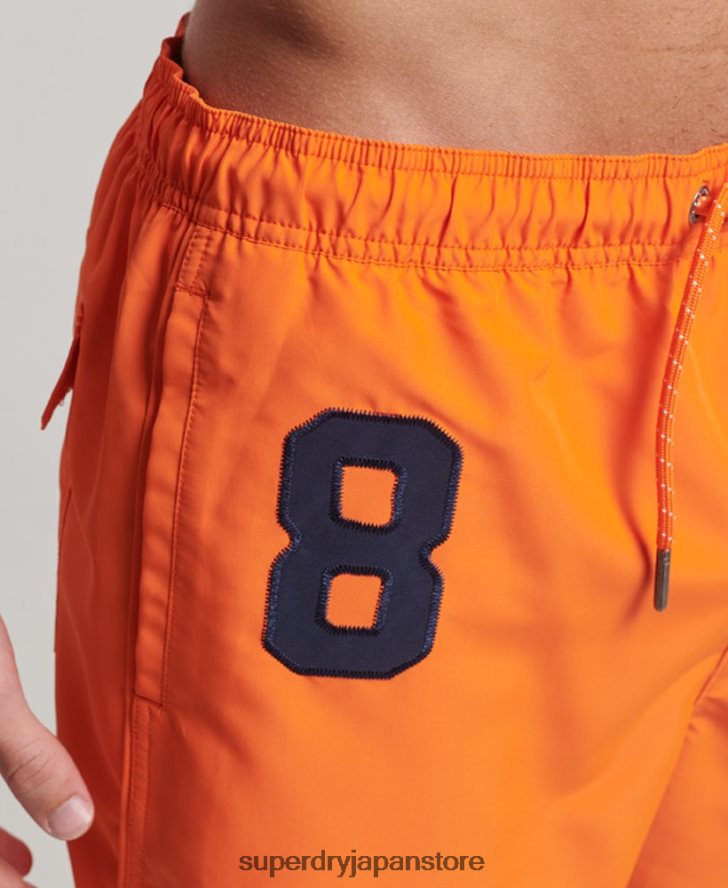 ポロリサイクルスイムショーツ 男性 Superdry 衣類 オレンジ 2J62PZ391