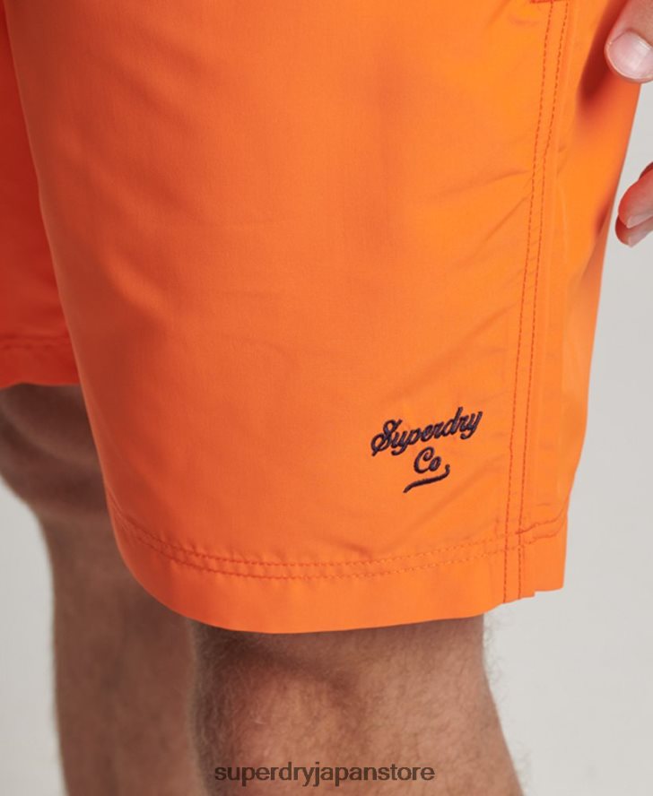 ポロリサイクルスイムショーツ 男性 Superdry 衣類 オレンジ 2J62PZ391