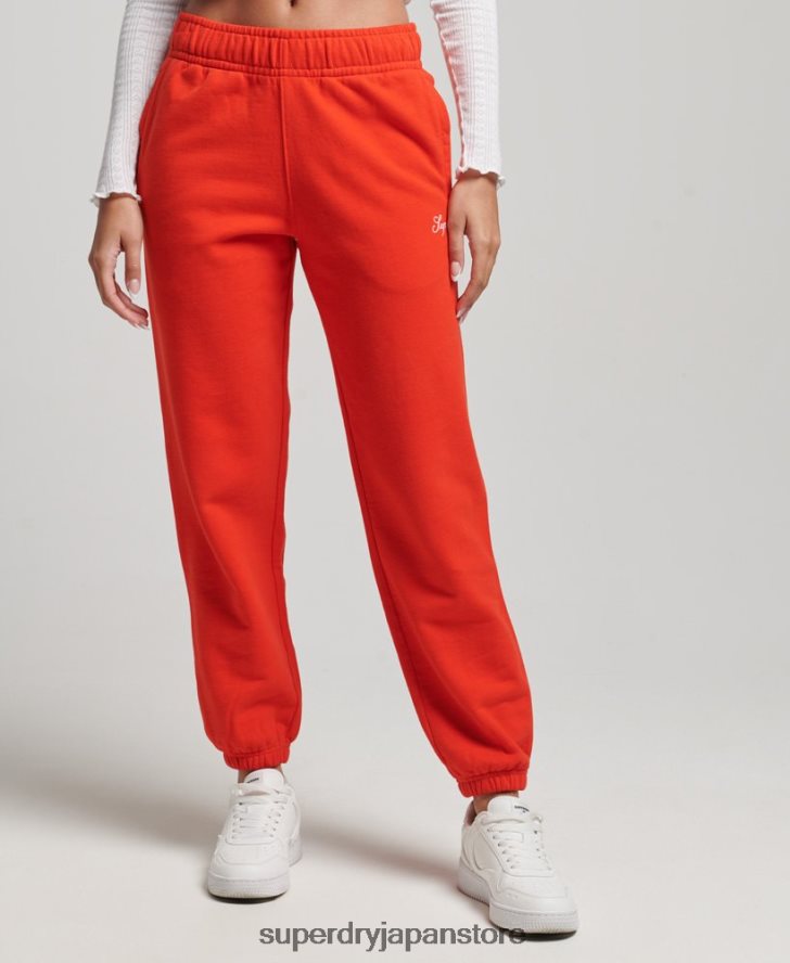 ヘリテージ ボーイフレンド エンブロイダリー ジョガー 女性 Superdry 衣類 赤 2J62PZ3920