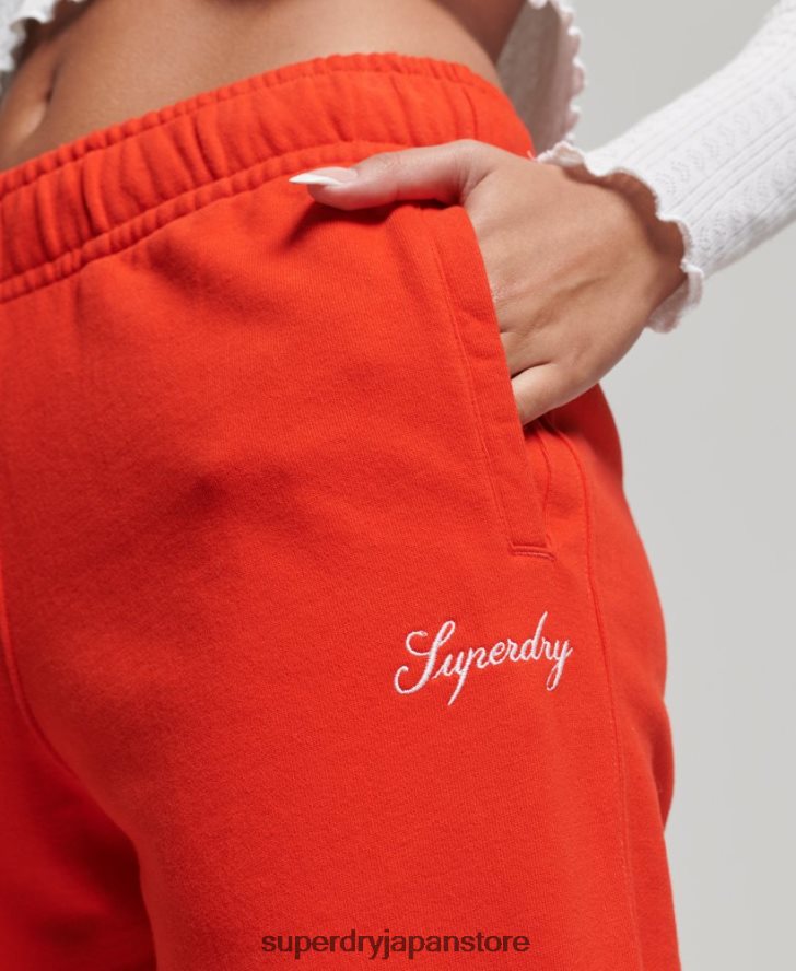 ヘリテージ ボーイフレンド エンブロイダリー ジョガー 女性 Superdry 衣類 赤 2J62PZ3920
