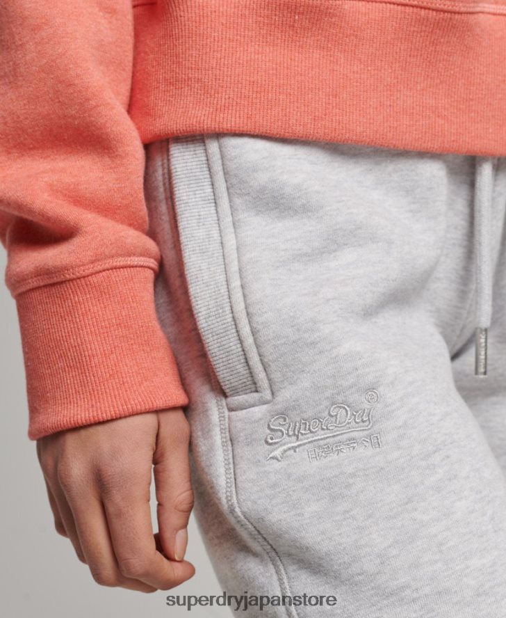 オーガニックコットン ヴィンテージロゴ刺繍ジョガーパンツ 女性 Superdry 衣類 ライトグレー 2J62PZ3924