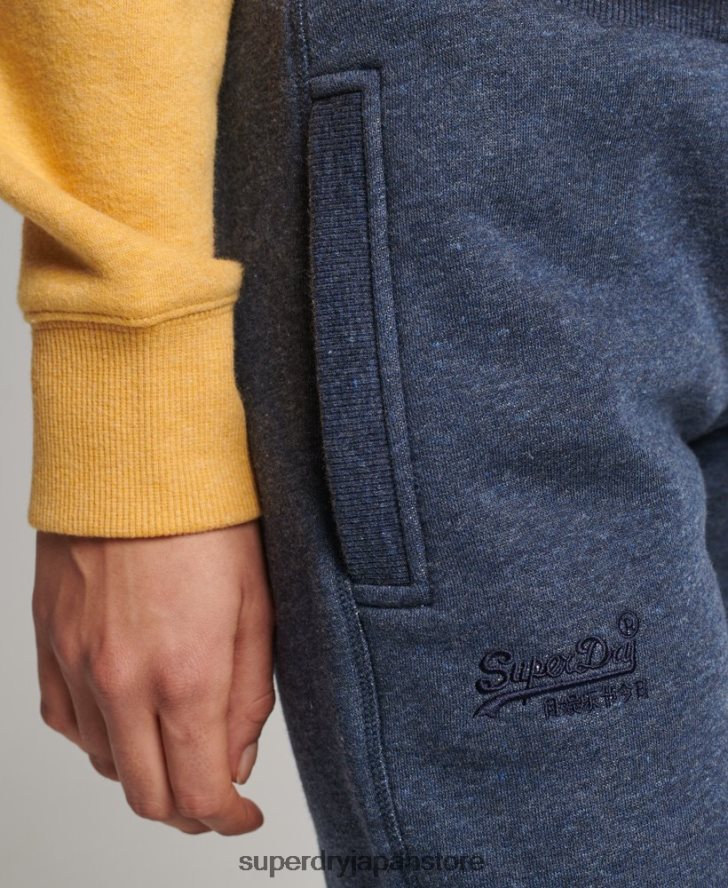 オーガニックコットン ヴィンテージロゴ刺繍ジョガーパンツ 女性 Superdry 衣類 海軍 2J62PZ3929