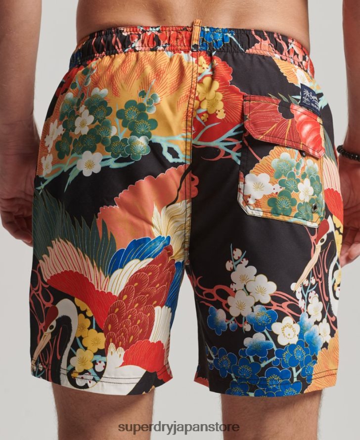 ハワイアンリサイクルスイムショーツ 男性 Superdry 衣類 赤 2J62PZ393