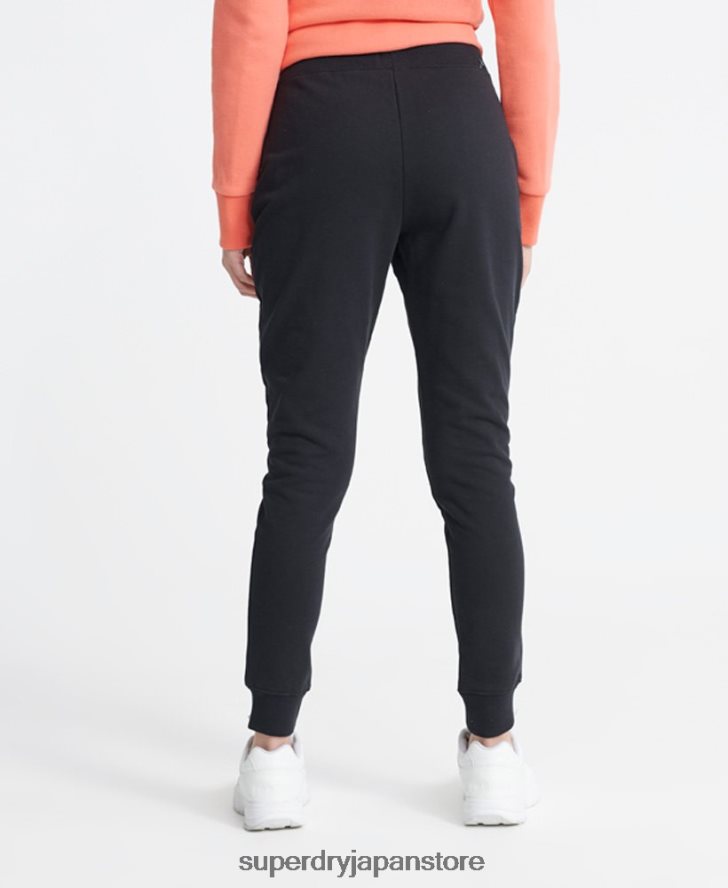 オーガニックコットン スタンダードレーベル ループバックジョガー 女性 Superdry 衣類 黒 2J62PZ3941
