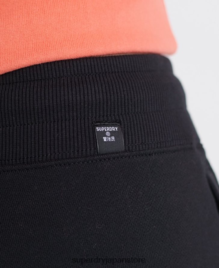 オーガニックコットン スタンダードレーベル ループバックジョガー 女性 Superdry 衣類 黒 2J62PZ3941