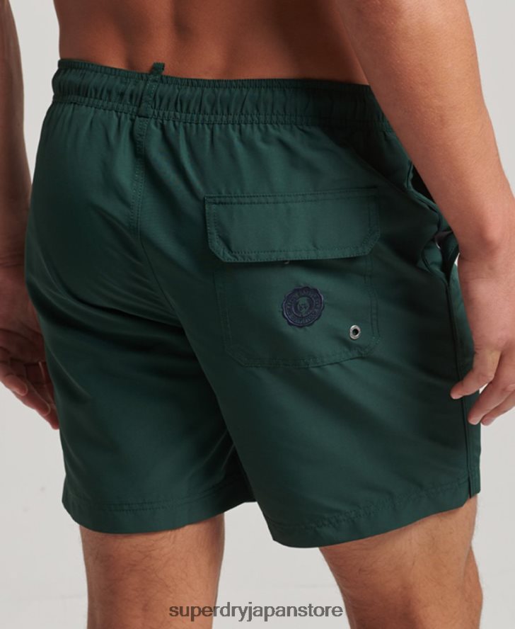 ポロリサイクルスイムショーツ 男性 Superdry 衣類 緑 2J62PZ394