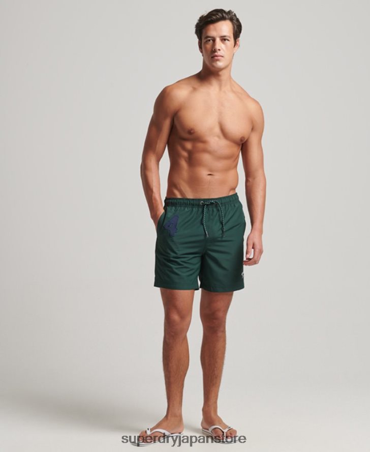 ポロリサイクルスイムショーツ 男性 Superdry 衣類 緑 2J62PZ394