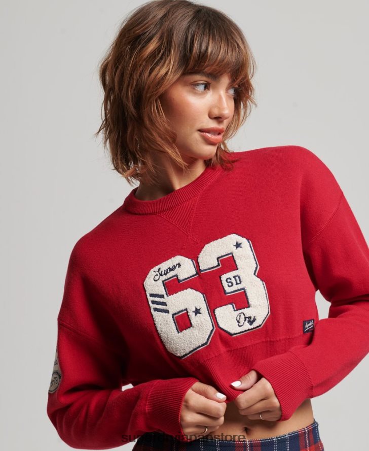 代表チーム クロップクルー ジャンパー 女性 Superdry 衣類 赤 2J62PZ3950