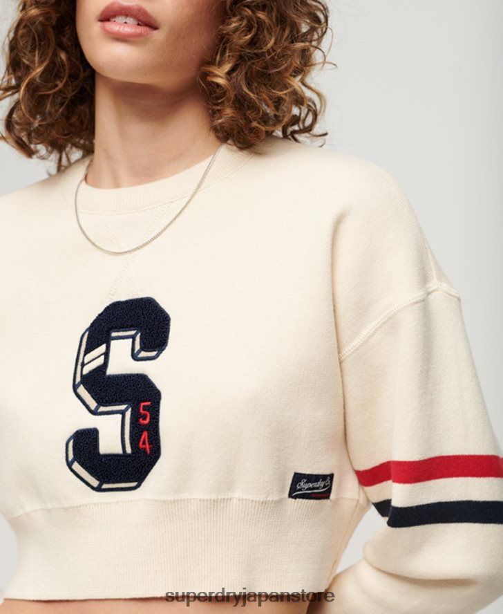 代表チーム クロップクルー ジャンパー 女性 Superdry 衣類 白 2J62PZ3954