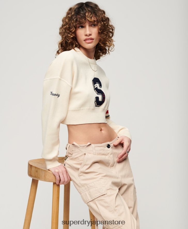 代表チーム クロップクルー ジャンパー 女性 Superdry 衣類 白 2J62PZ3954