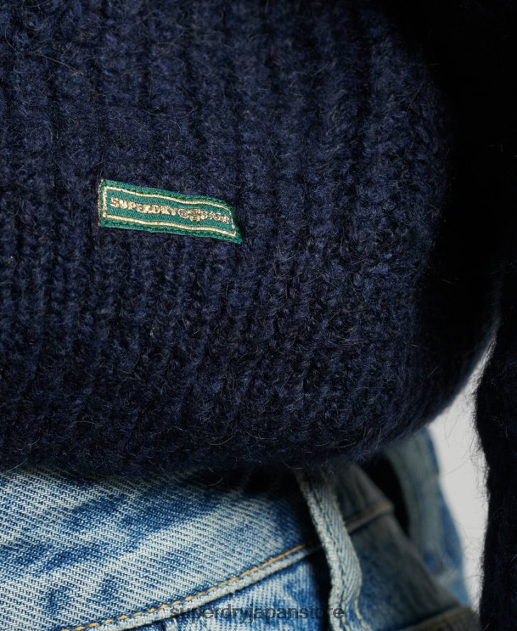ポインテール ケーブルニット セーター 女性 Superdry 衣類 海軍 2J62PZ3955