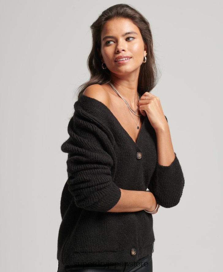 エッセンシャルスーパーソフトカーディガン 女性 Superdry 衣類 黒 2J62PZ3962