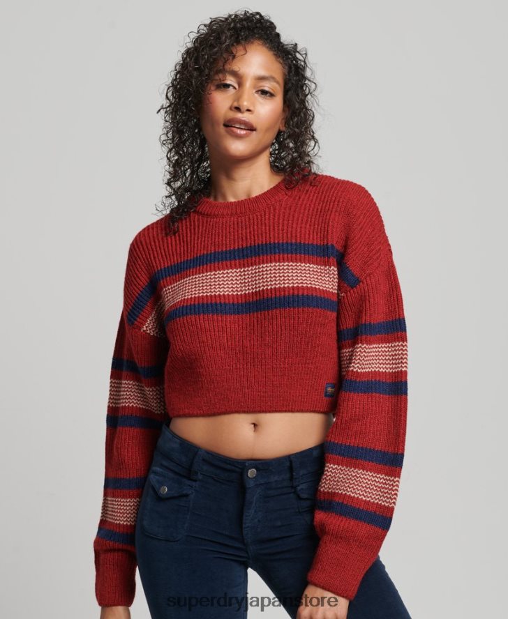クロップドクラシッククルーセーター 女性 Superdry 衣類 オレンジ 2J62PZ3964