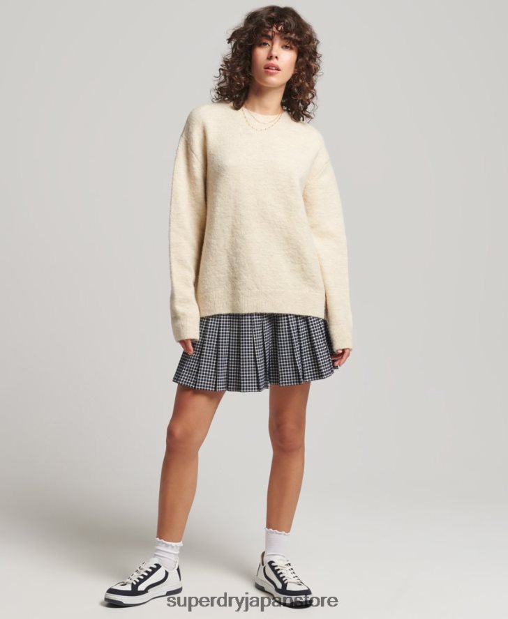 エッセンシャルスーパーソフトクルーネックセーター 女性 Superdry 衣類 クリーム 2J62PZ3967