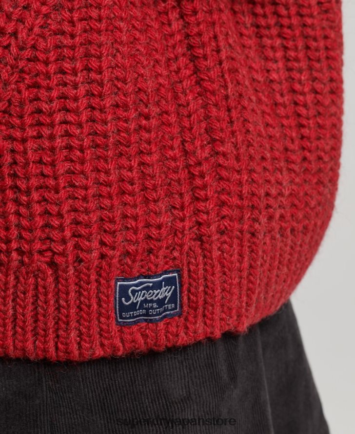 スラウチステッチ ロールネック ニットセーター 女性 Superdry 衣類 赤 2J62PZ3969