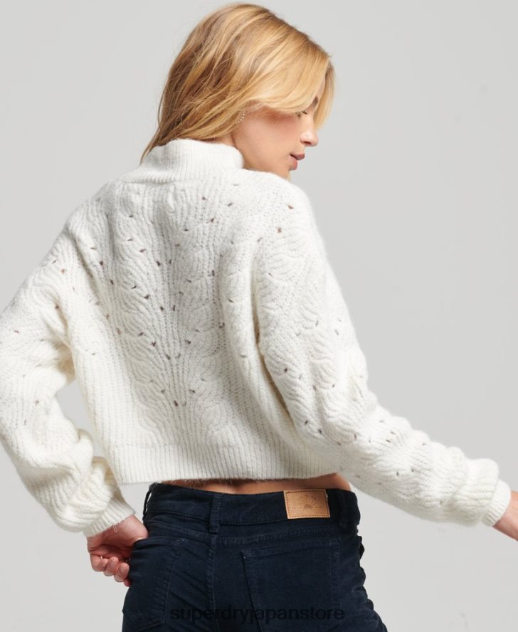 ポインテール ケーブルニット セーター 女性 Superdry 衣類 クリーム 2J62PZ3971