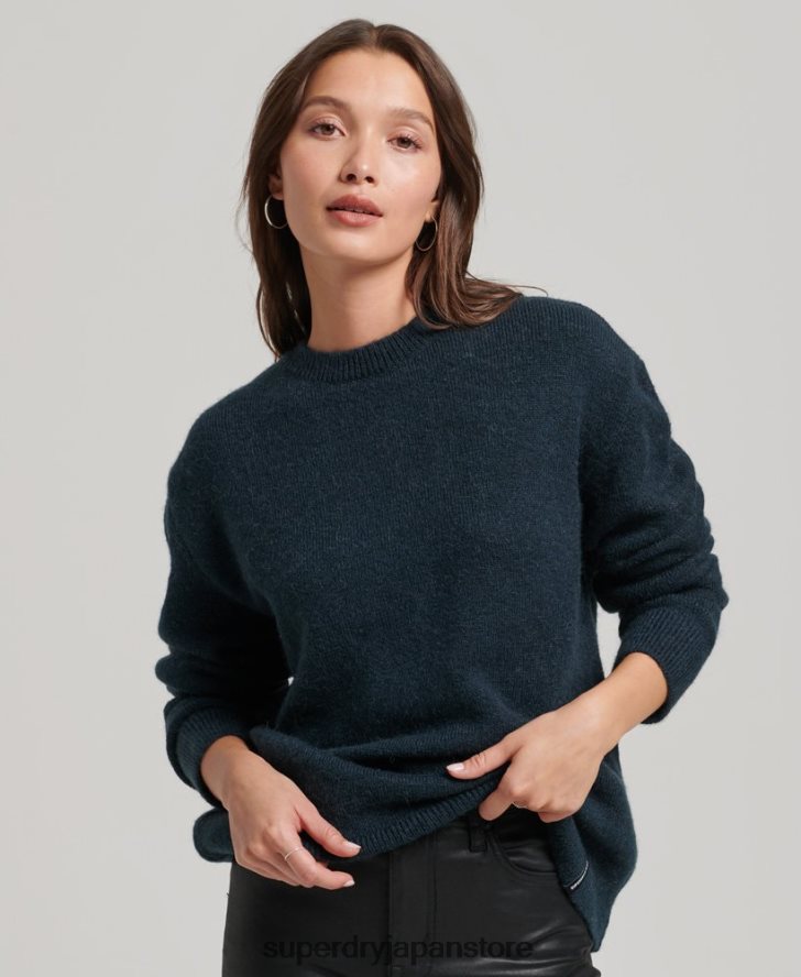 エッセンシャルスーパーソフトクルーネックセーター 女性 Superdry 衣類 海軍 2J62PZ3972