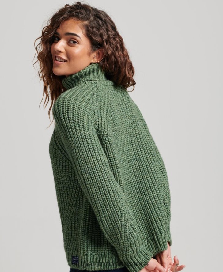 スラウチステッチ ロールネック ニットセーター 女性 Superdry 衣類 緑 2J62PZ3973