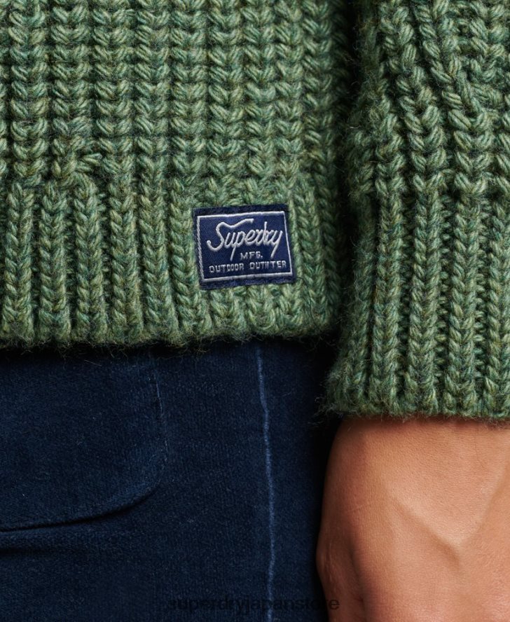 スラウチステッチ ロールネック ニットセーター 女性 Superdry 衣類 緑 2J62PZ3973
