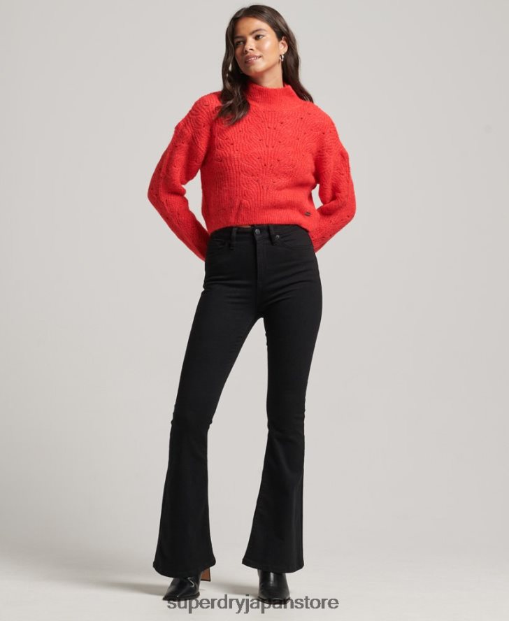 ポインテール ケーブルニット セーター 女性 Superdry 衣類 赤 2J62PZ3977