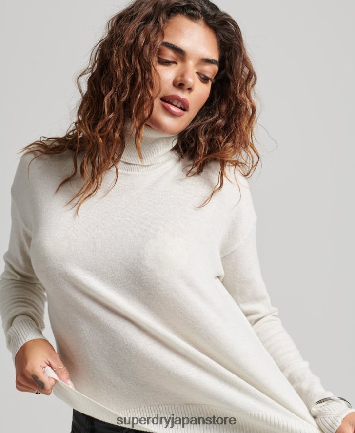 ロールネック ラムウール セーター 女性 Superdry 衣類 ライトグレー 2J62PZ3979