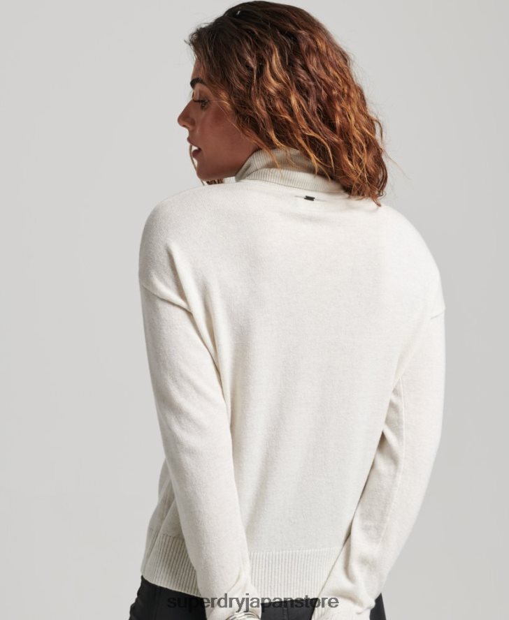 ロールネック ラムウール セーター 女性 Superdry 衣類 ライトグレー 2J62PZ3979