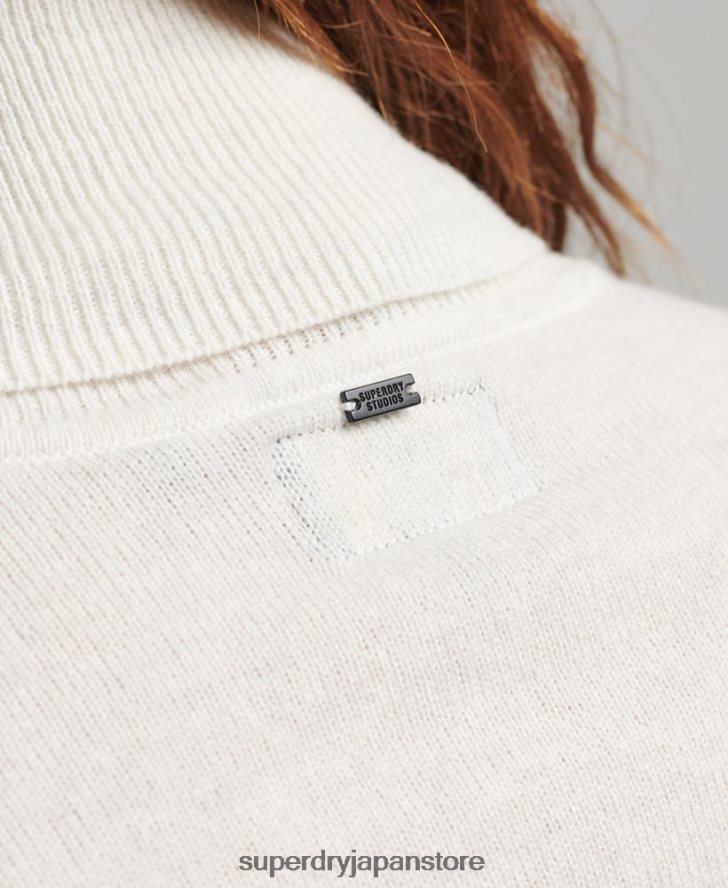 ロールネック ラムウール セーター 女性 Superdry 衣類 ライトグレー 2J62PZ3979