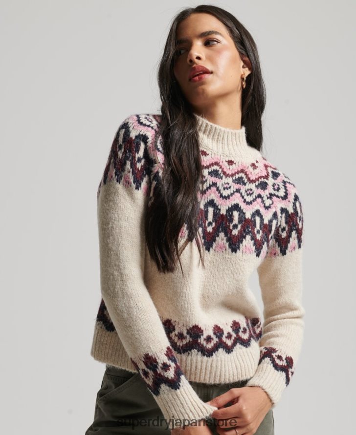 スラウチ フェアアイル セーター 女性 Superdry 衣類 白 2J62PZ3983