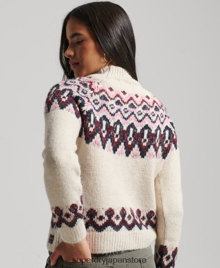 スラウチ フェアアイル セーター 女性 Superdry 衣類 白 2J62PZ3983