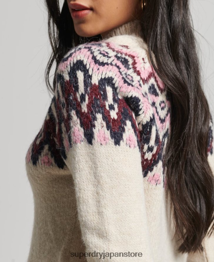 スラウチ フェアアイル セーター 女性 Superdry 衣類 白 2J62PZ3983