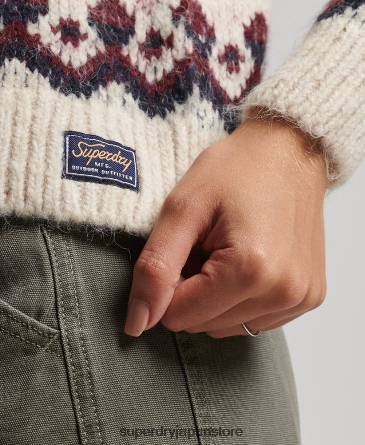スラウチ フェアアイル セーター 女性 Superdry 衣類 白 2J62PZ3983