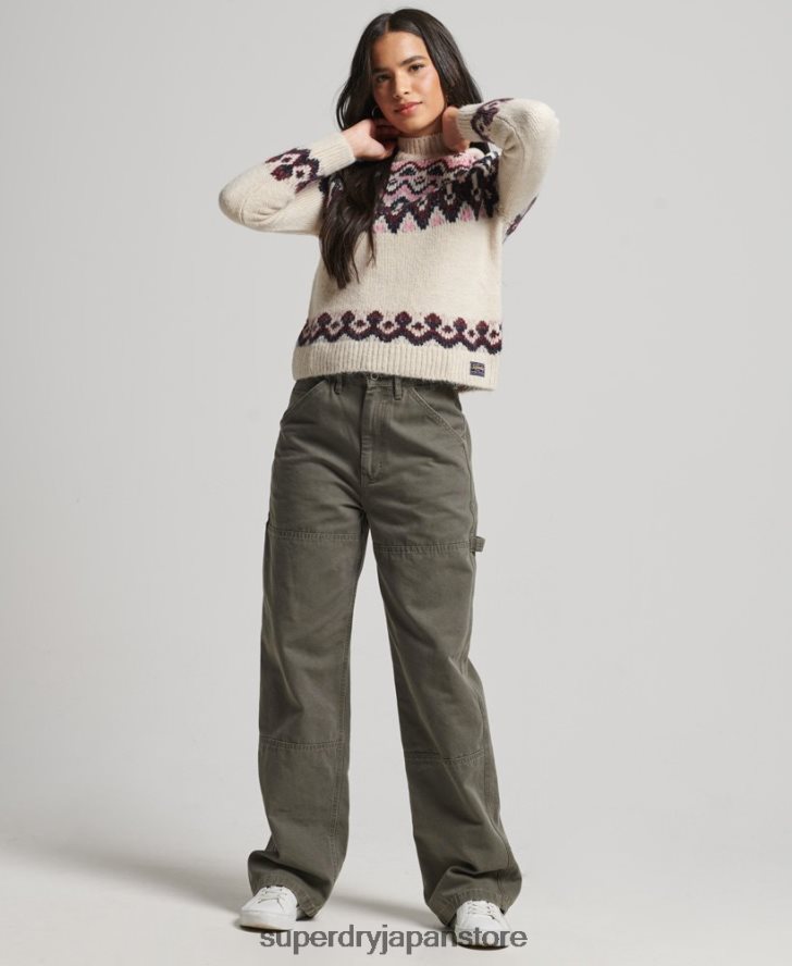 スラウチ フェアアイル セーター 女性 Superdry 衣類 白 2J62PZ3983