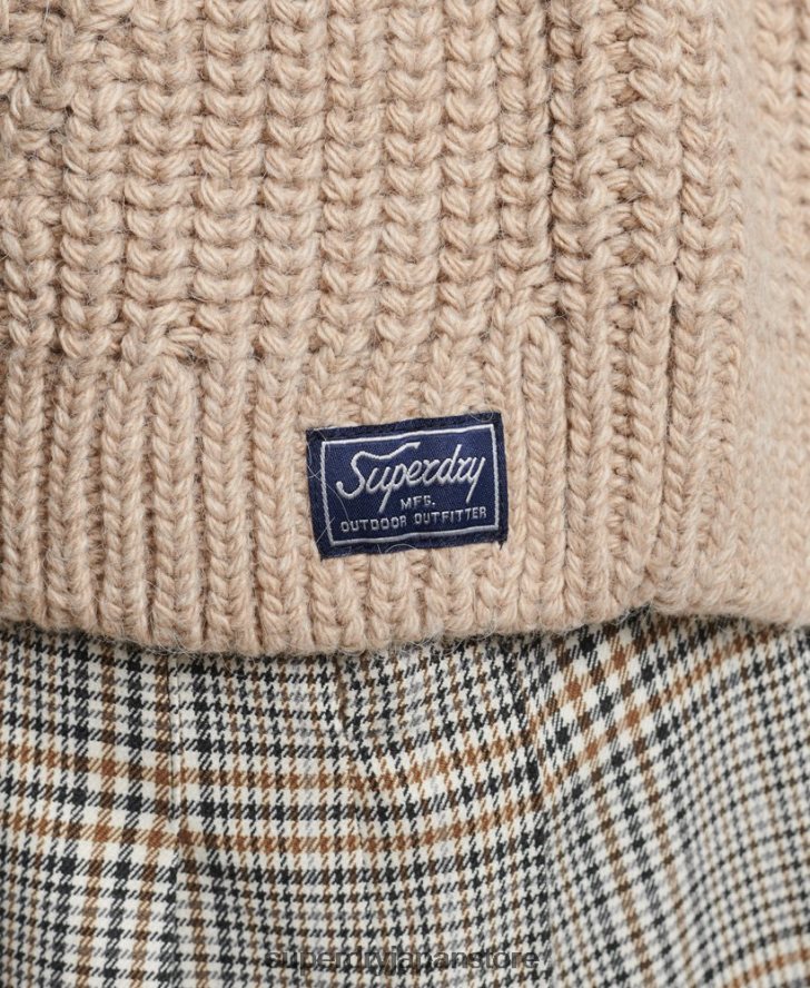 スラウチステッチ ロールネック ニットセーター 女性 Superdry 衣類 ベージュ 2J62PZ3986