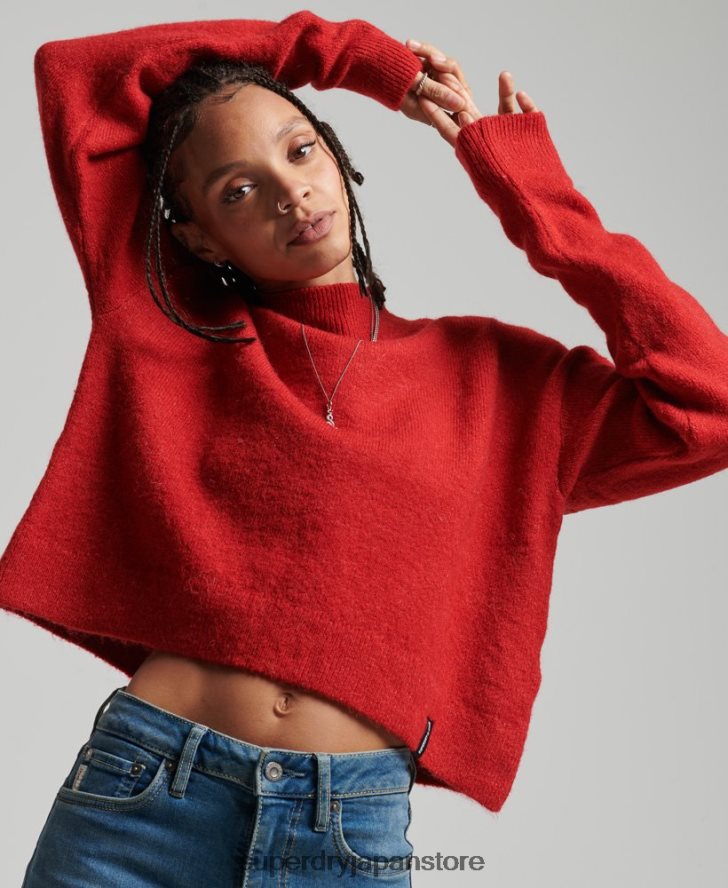 ヴィンテージ エッセンシャル モックネック セーター 女性 Superdry 衣類 赤 2J62PZ3987