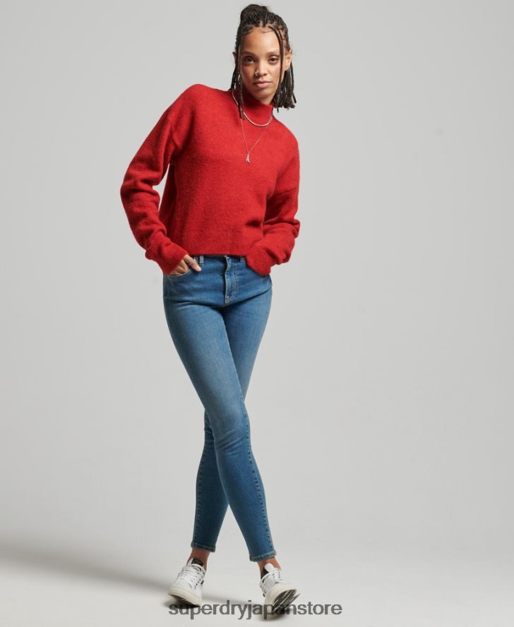 ヴィンテージ エッセンシャル モックネック セーター 女性 Superdry 衣類 赤 2J62PZ3987