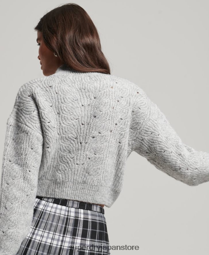 ポインテール ケーブルニット セーター 女性 Superdry 衣類 ライトグレー 2J62PZ3994