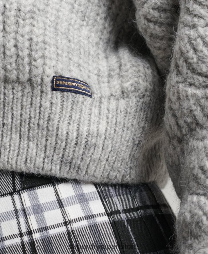 ポインテール ケーブルニット セーター 女性 Superdry 衣類 ライトグレー 2J62PZ3994